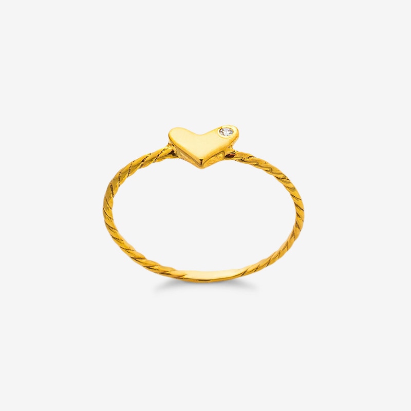 انگشتر طلا 18 عیار زنانه پرسته مدل قلب کد Wr976 سایز 51 به همراه عطر هدیه