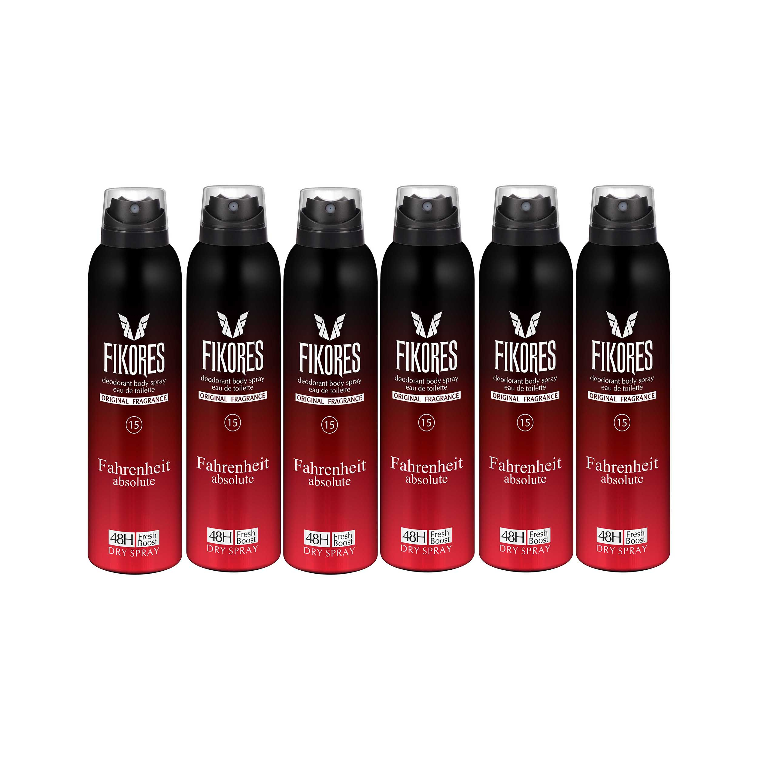 اسپری خوشبو کننده بدن مردانه فیکورس مدل Ch HC حجم 200 میلی لیتر مجموعه 6 عددی