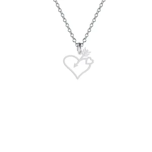 گردنبند نقره زنانه هایکا مدل قلب و تیر کد n.ha2-672