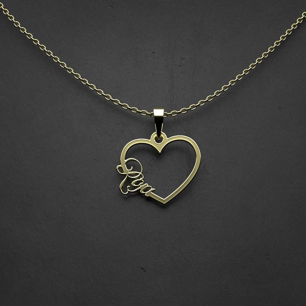 گردنبند طلا 18 عیار زنانه مدوپد مدل اسم روجا roja کد HF2-1-1105 -  - 3