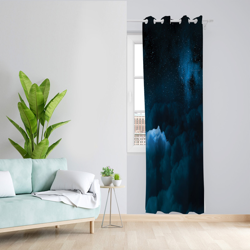 پرده طرح آسمان مدل مخمل پانچی کد 2391 z سایز 140x200 سانتی متر