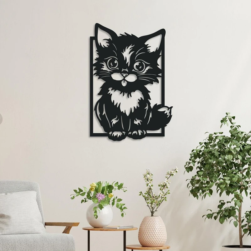 دیوارکوب دیزانور طرح گربه مدل 30 کد A023