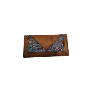 کیف پول چرمی مدل ترمه دوزی