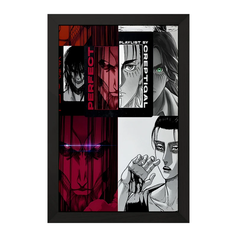 تابلو خندالو مدل انیمه اتک آن تایتان کد F4736