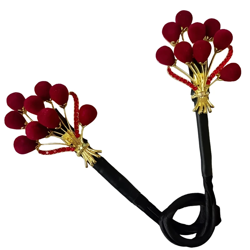 گیره مو زنانه مدل باندفر طرح دسته گل مخملی