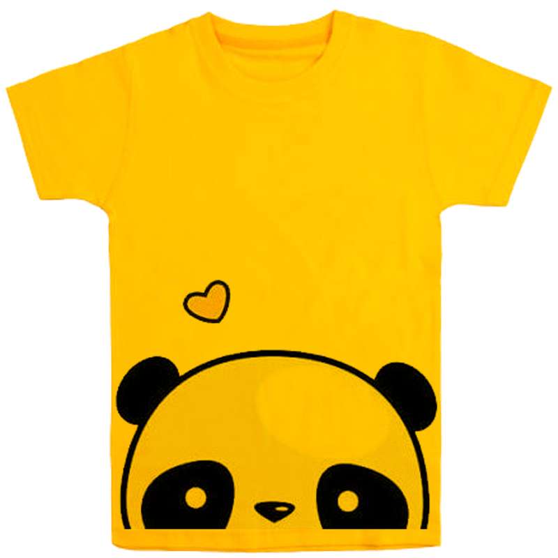 تی شرت آستین کوتاه دخترانه مدل خرس F13 رنگ زرد