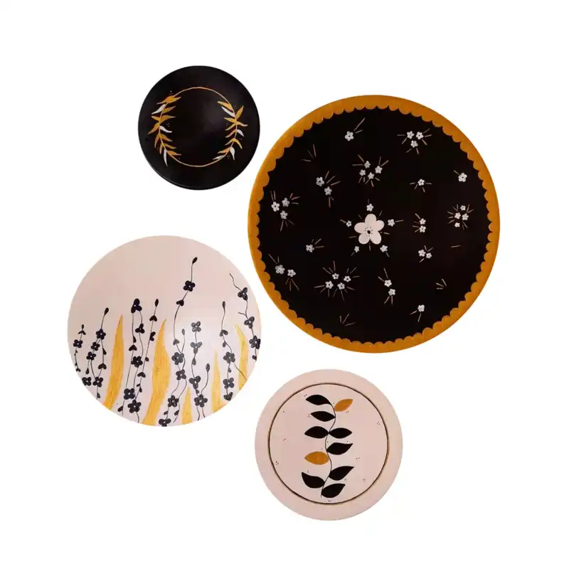 بشقاب دیوارکوب سفالی کد 224 مجموعه 5 عددی