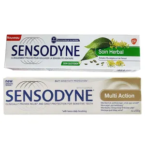 خمیر دندان سنسوداین مدل Soin Herbal حجم 75 میلی لیتر به همراه خمیر دندان سنسوداین مدل Multi Action