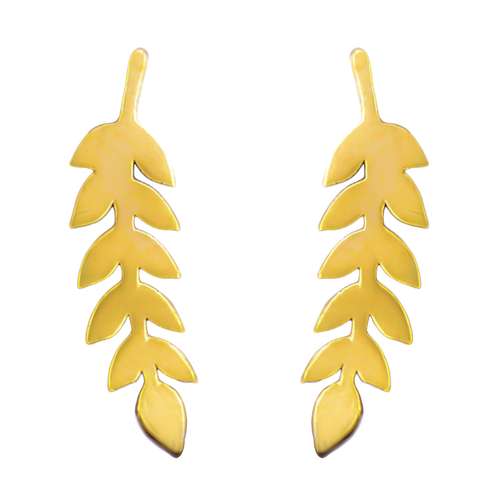 گوشواره طلا 18 عیار زنانه کاپانی مدل برگ زیتون کد KE004