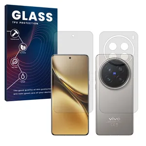 Glass Resistant model transparent screen protector suitable for Vivo X200 Pro mobile phone along with the back protector