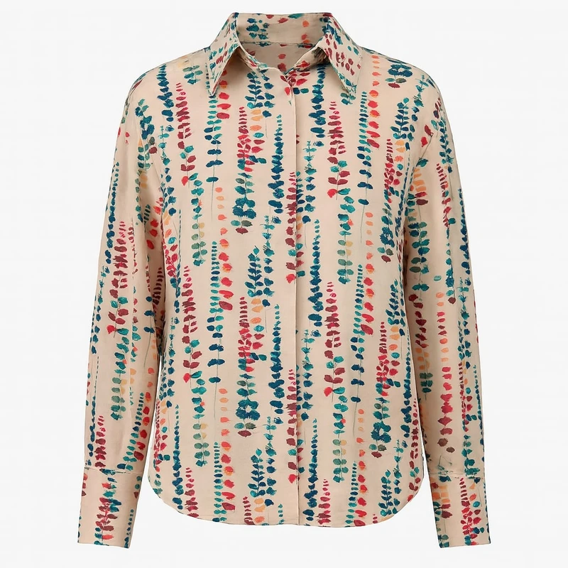 شومیز آستین بلند یقه برگردان زنانه مدل SHG