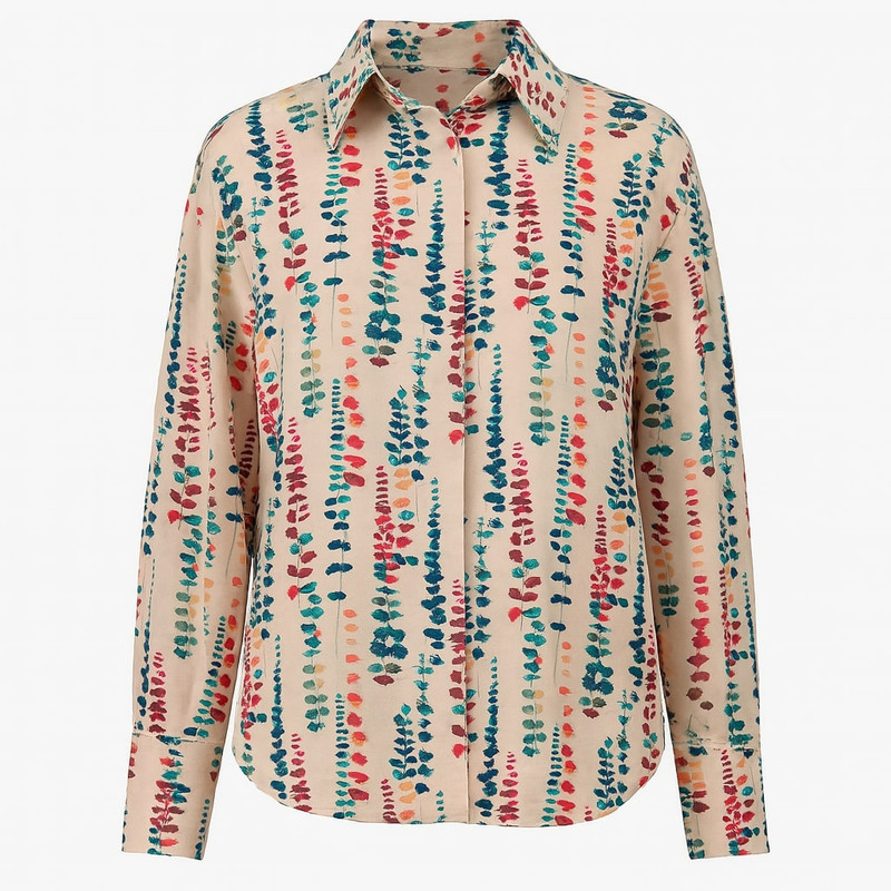 شومیز آستین بلند یقه برگردان زنانه مدل SHG