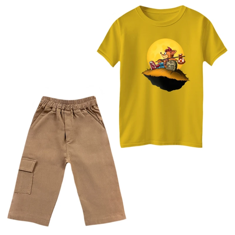 ست تی‌شرت و شلوارک پسرانه مدل کراش کد 8