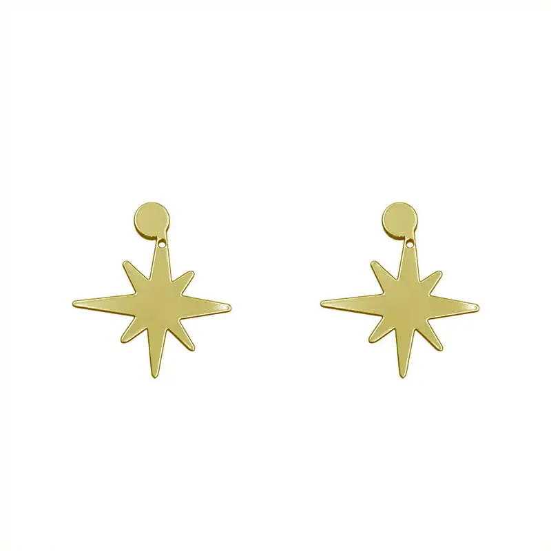 گوشواره طلا 18 عیار زنانه مدوپد مدل هندسی کد GA1-15072
