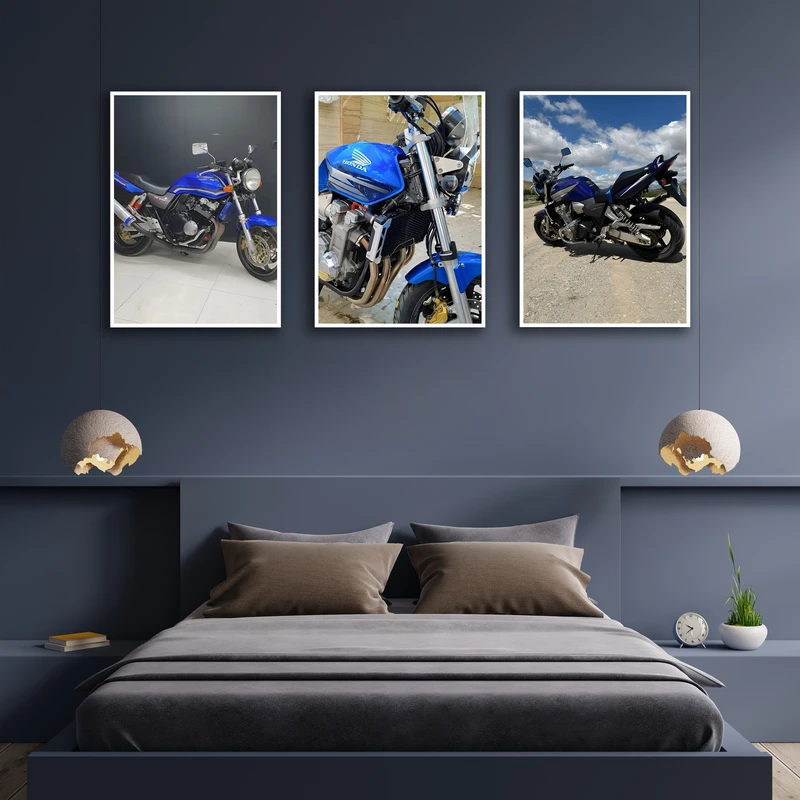 تابلو بکلیت مدل هوندا سی بی HONDA CB1300SF AUTOMAXX  کد W-MR-1102 فریم سفید مجموعه 3 عددی