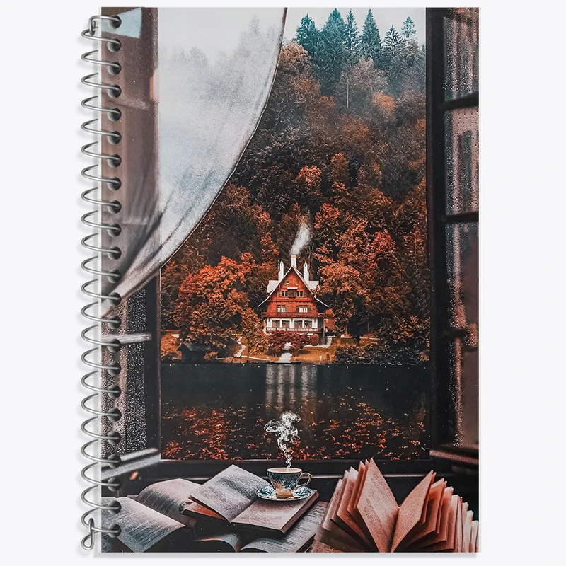 دفتر زبان 50 برگ خندالو مدل سه خط طرح پاییز کد F5641