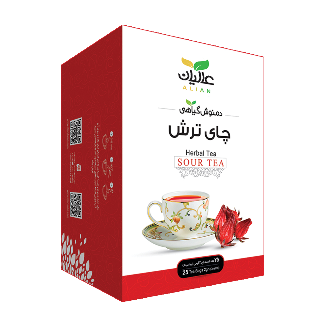 دمنوش گیاهی چای ترش عالیان بسته 25 عددی