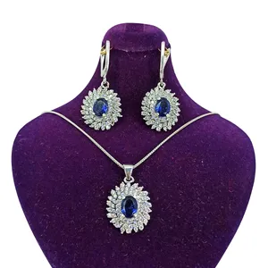 نیم ست نقره زنانه سلین کالا مدل یاقوت کبود ce-As225