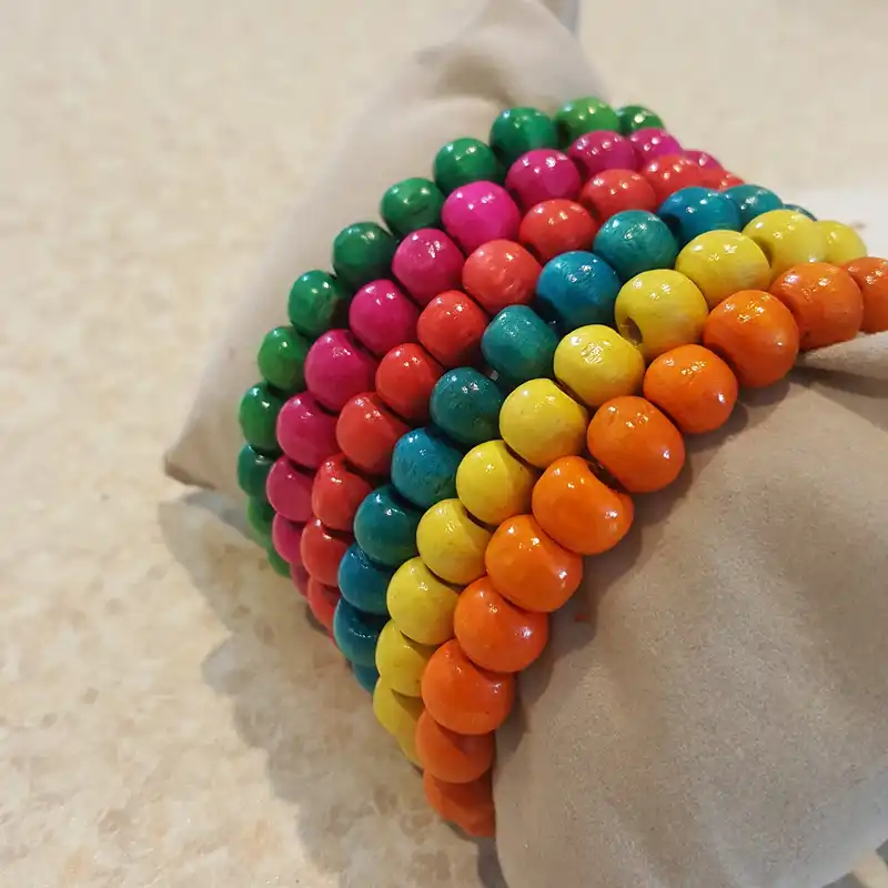 دستبند دخترانه مدل رنگارنگ بسته 6 عددی