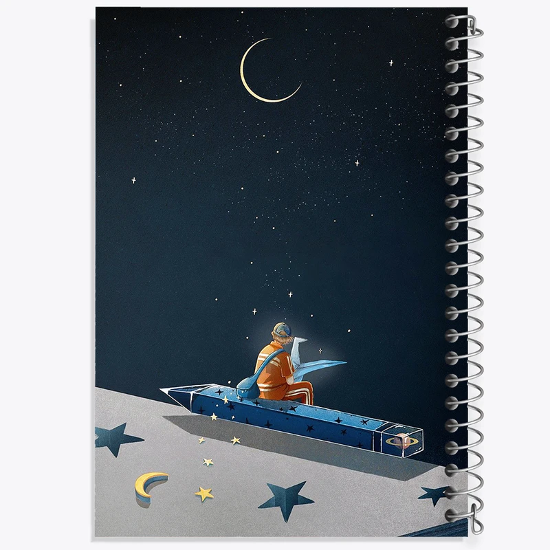 دفتر مشق 100 برگ خندالو طرح فضایی کد F6427