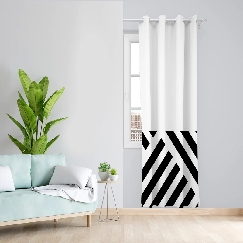 پرده طرح راه راه مدل مخمل پانچی کد 1379 z سایز 140x200 سانتی متر