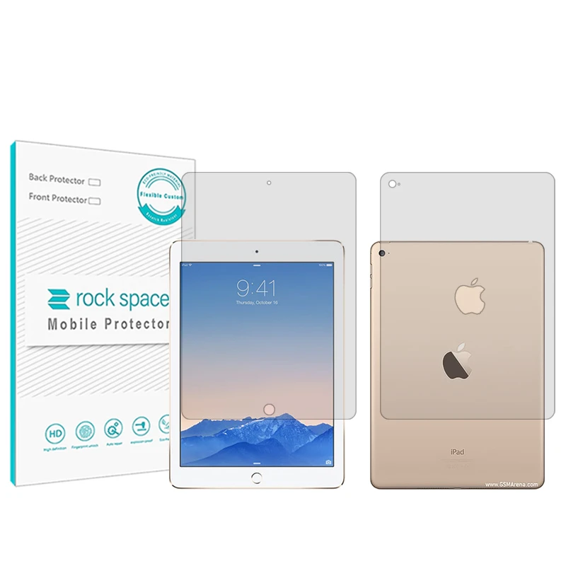 محافظ صفحه نمایش شفاف راک اسپیس مدل Hygel مناسب برای تبلت اپل iPad Air 2 به همراه محافظ پشت تبلت