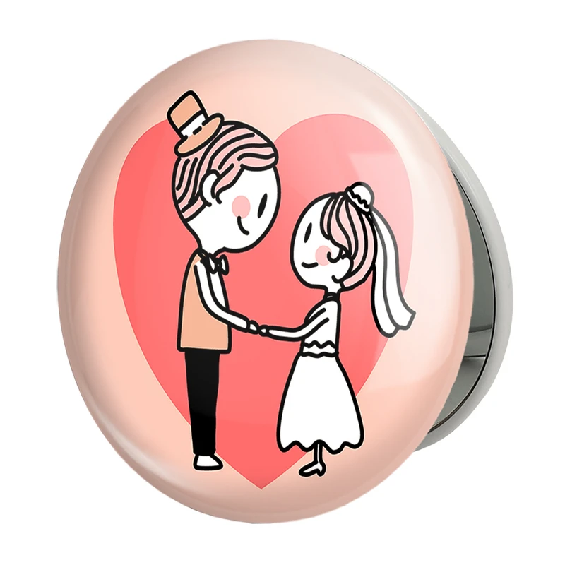 آینه جیبی خندالو طرح عروس و داماد مدل تاشو کد 29626