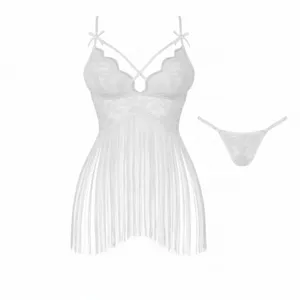 لباس خواب زنانه مدل گیپور ریش ریشی کد 4209