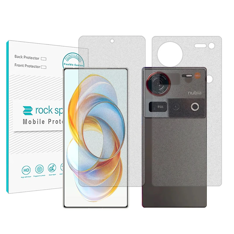 محافظ صفحه نمایش مات راک اسپیس مدل Resistant مناسب برای گوشی موبایل زد تی ای nubia Z70 Ultra به همراه محافظ پشت گوشی