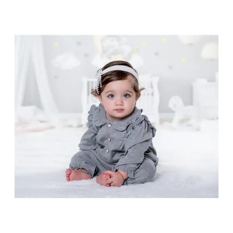 سرهمی نوزادی آدمک مدل بنیتا کد 130017 رنگ طوسی