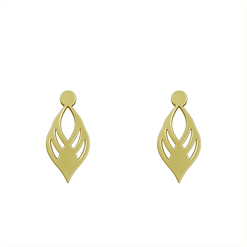 گوشواره طلا 18 عیار زنانه مدوپد مدل هندسی کد GA1-13293 -  - 2