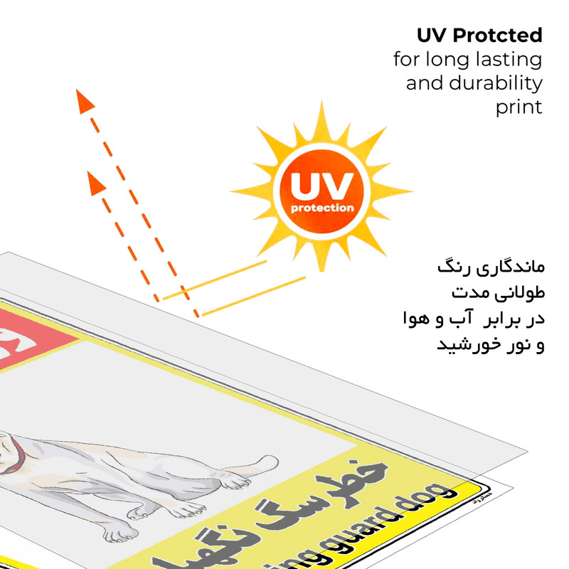 برچسب ایمنی مستر راد طرح خطر سگ نگهبان مدل HSE-OSHA-131