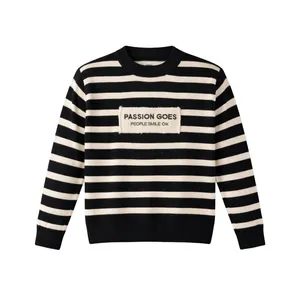 پلیور یقه گرد مردانه مدل راه راه