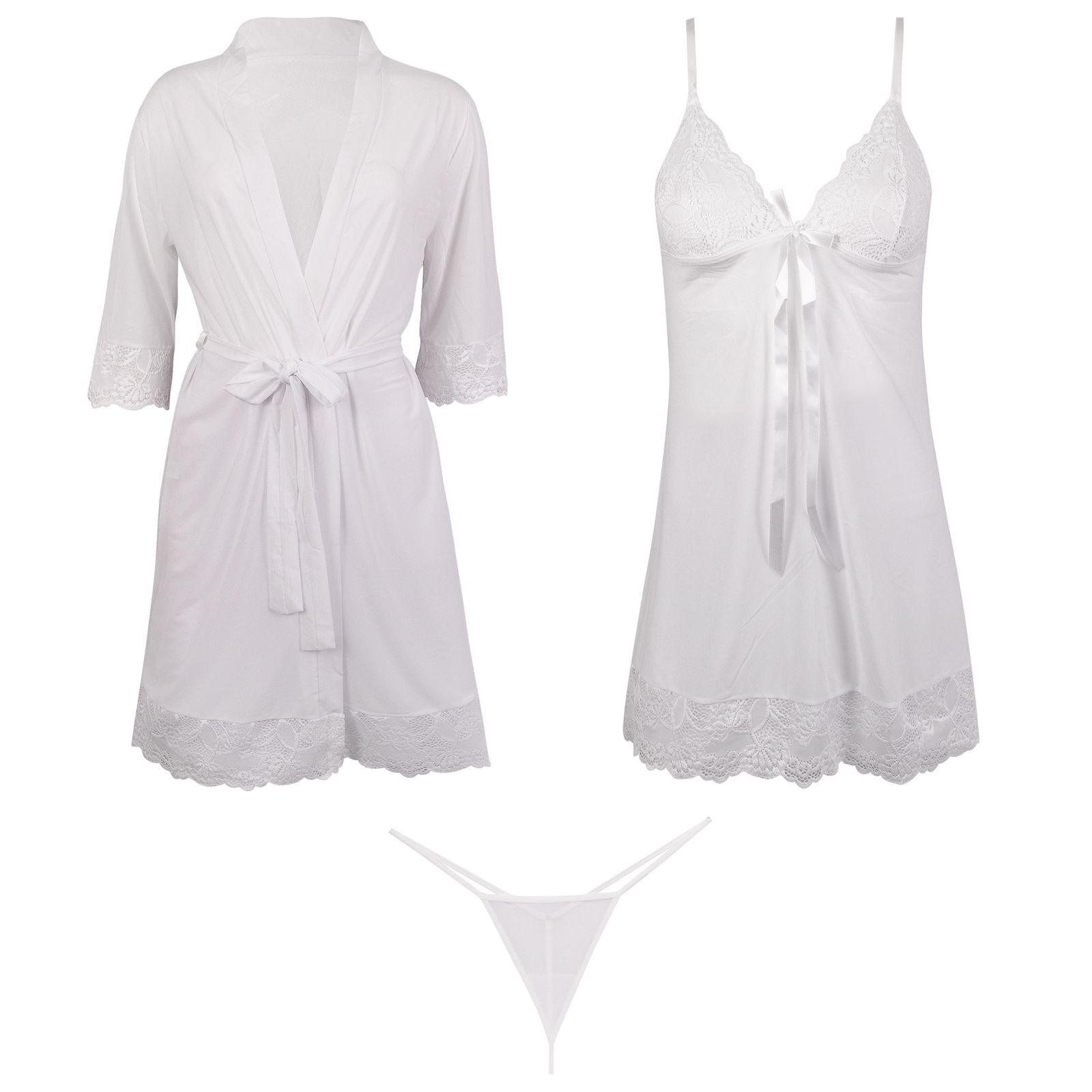 لباس خواب زنانه ماییلدا مدل 3685-804 رنگ سفید -  - 1