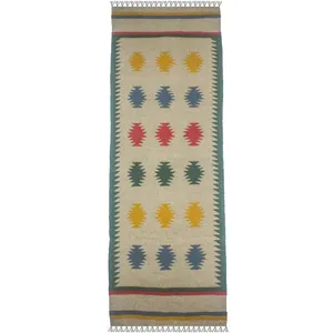 گلیم دستبافت کناره طول دو متر کد G443