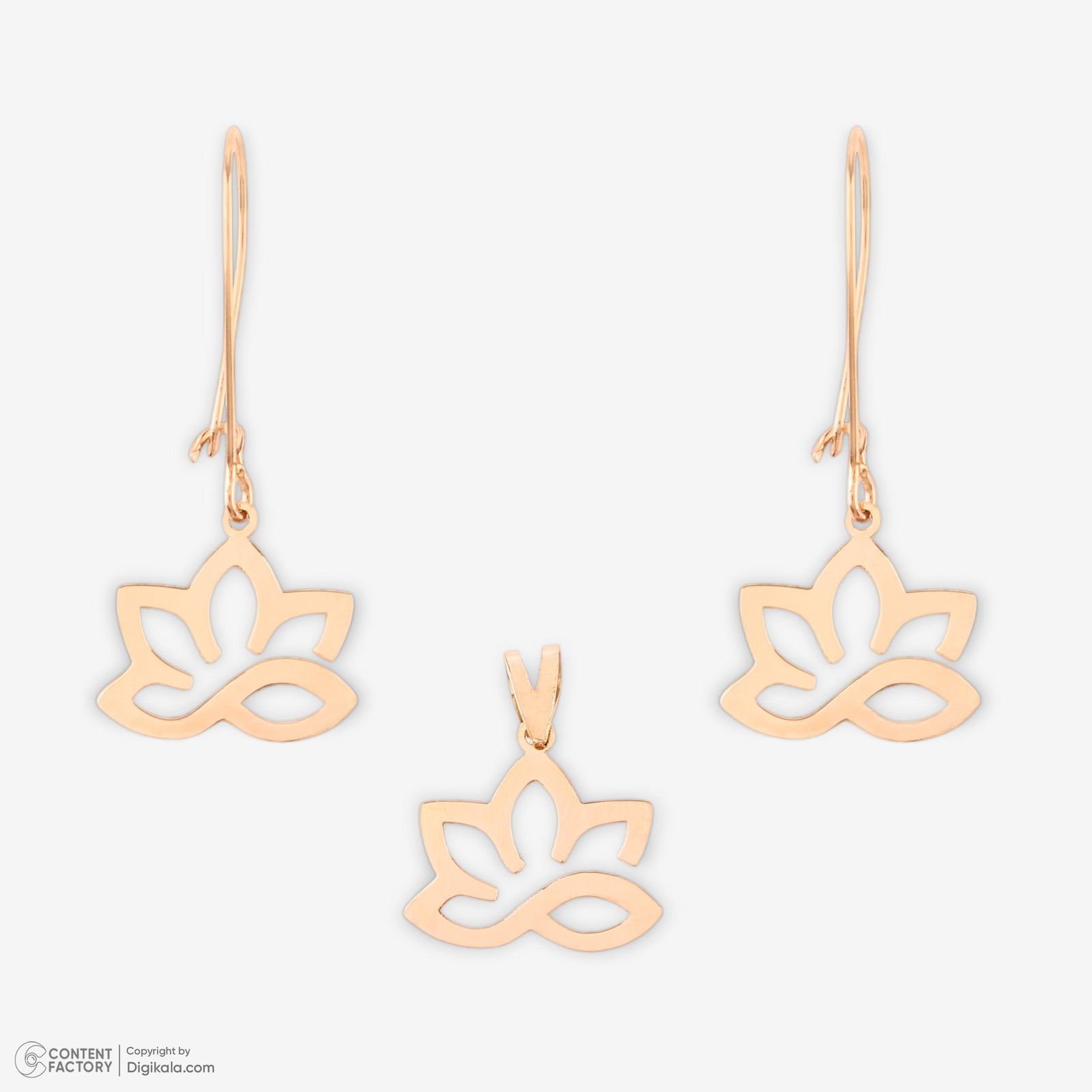 نیم ست طلا 18 عیار زنانه حافا گلد مدل برگ کد nim13 - - 8