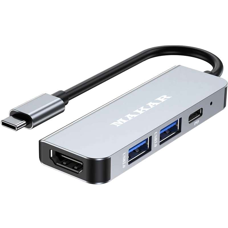 هاب ۴ پورت و مبدل USB-C به HDMI ماکار مدل MK-S-HDMI هاب ۴ پورت و مبدل USB-C به HDMI ماکار مدل MK-S-HDMI