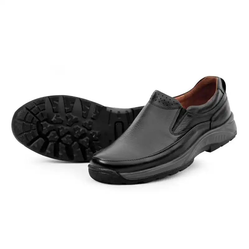 کفش طبی مردانه ایران طب مدل بوفالو کشی رنگ مشکی