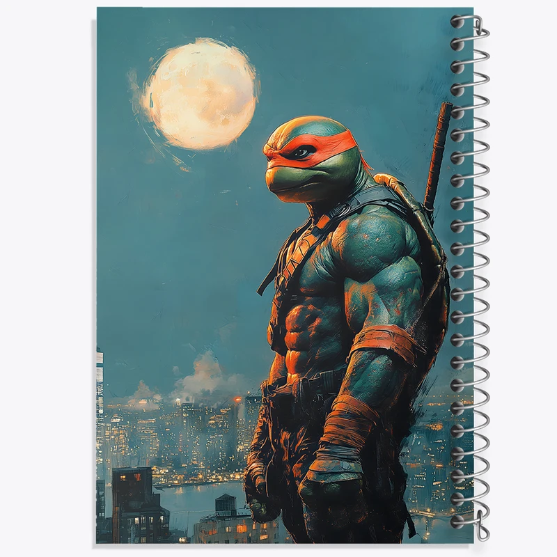 دفتر ژورنال نویسی 50 برگ خندالو مدل نقطه ای طرح لاکپشت های نینجا کد F5284