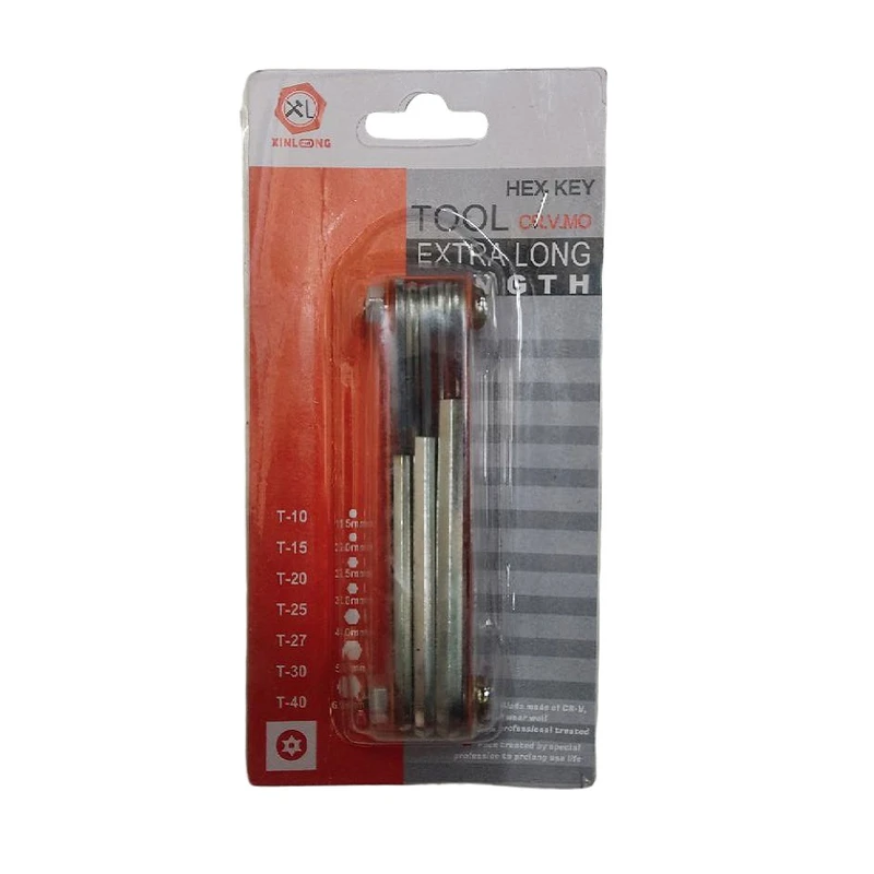 آچار آلن چاقویی ۶ گوش ژین لانگ مدل 7PCS سایز ۱، ۲، ۲.۵، ۳، ۴، ۵، ۶ میلی متر مجموعه ۷ عددی