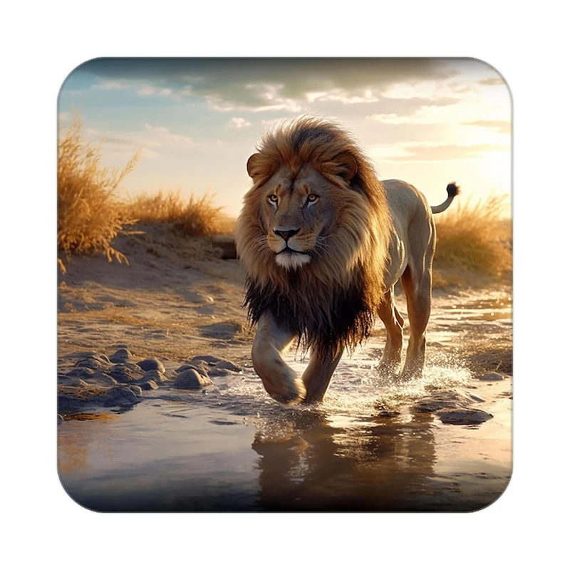 زیر لیوانی کاکتی طرح شیر مدل mp23750