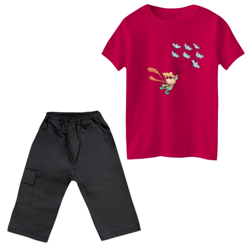 ست تی‌شرت و شلوارک پسرانه مدل شازده کوچولو کد 10