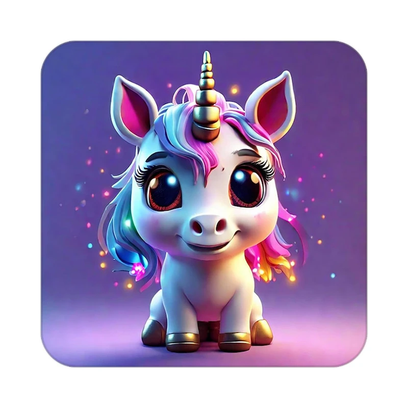 زیر لیوانی کاکتی طرح اسب تک شاخ و یونیکورن مدل mp30874