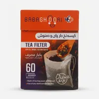 فیلتر چای و دمنوش بابا قوری مدل کاغذی نخ دار بسته ۶۰ عددی