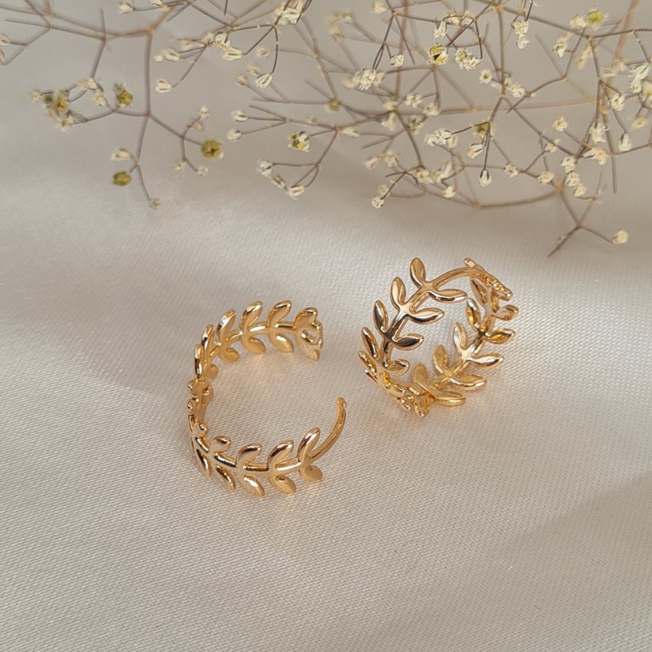 گوشواره زنانه ژوپینگ مدل برگ حلقه ای -  - 5