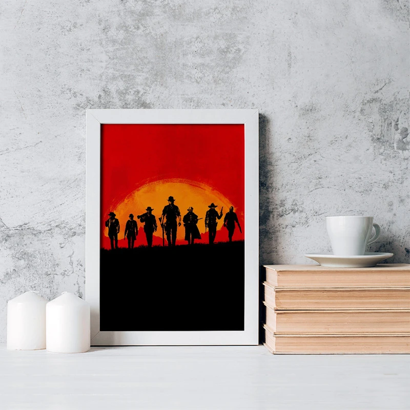 تابلو یاسین دکوراتیو مدل رد دد Red Dead کد F170