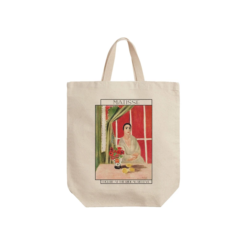 ساک خرید ترمه طراحان ایده مدل ژست جلوی پرده بالا رفته از ماتیس کد art0604 - S