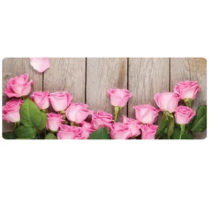   پادری مدل عریض جلوسینکی طرح گل رنگین رز کد L6-502 سایز 46x109 سانتی متر