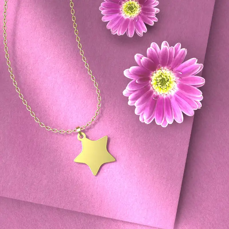 گردنبند طلا 18 عیار زنانه مدوپد مدل ستاره کد A3-1-1022