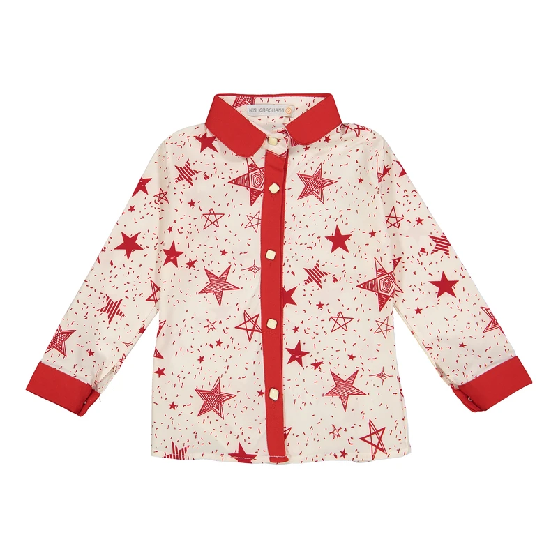 شومیز آستین بلند دخترانه مدل ستاره